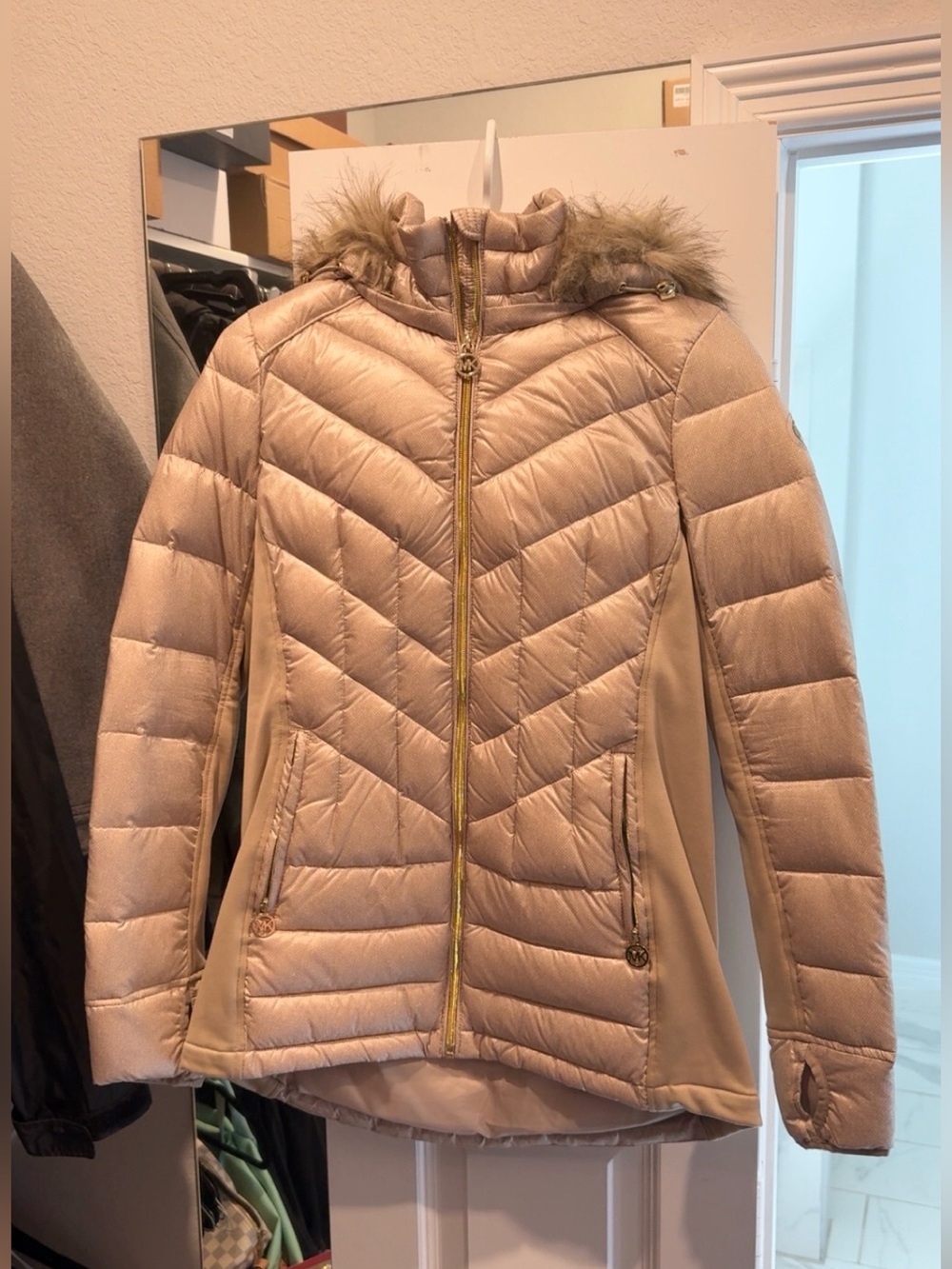 Michael Kors Women’s Gold Puffer Jacket